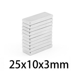 N35 - Neodym-Magnet - starker rechteckiger Block - 25 mm * 10 mm * 3 mm