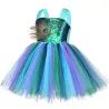Pfauenkostüm - Kleid mit Federn / Blumen