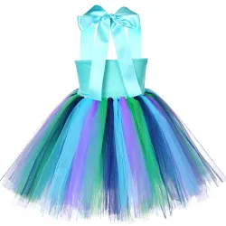 Pfauenkostüm - Kleid mit Federn / Blumen