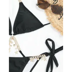 Sexy Bikini-Set - mit Kristall-/Metallverzierungen