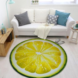 Decorative round carpet - fruit pattern - lemonCarpets