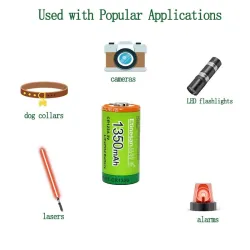 LiFePo4 - CR123A Batterie - wiederaufladbar - 1350mAh - 3V