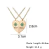 Heart shaped pendant with necklace - BEST BUDS - 2 piecesNecklaces