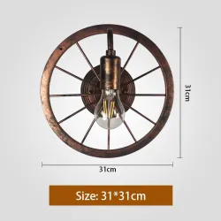 Vintage Industrierad - Wandlampe