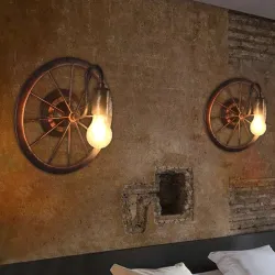 Vintage Industrierad - Wandlampe