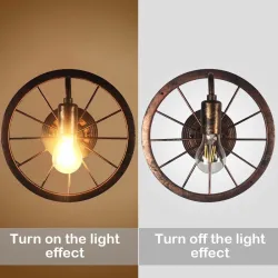Vintage Industrierad - Wandlampe