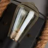 Retro-Wandlampe im Hanfseil-Stil
