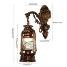 Vintage LED-Wandlampe - Laterne aus Eisen