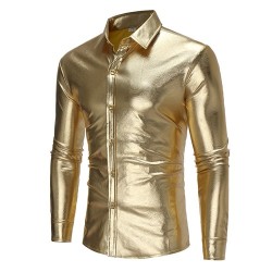 Fashionable shiny metallic long sleeve shirtT-shirts