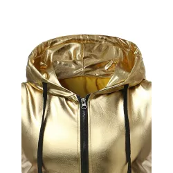 Glänzende Metallic-Kapuzenweste