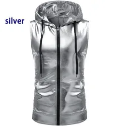 Glänzende Metallic-Kapuzenweste