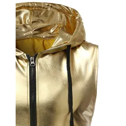 Glänzende Metallic-Kapuzenweste