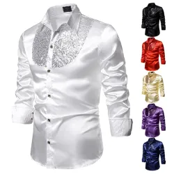 Glänzendes Metallic-Langarmshirt - mit dekorativen Pailletten