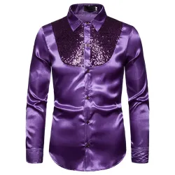 Glänzendes Metallic-Langarmshirt - mit dekorativen Pailletten