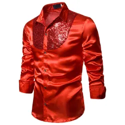 Glänzendes Metallic-Langarmshirt - mit dekorativen Pailletten