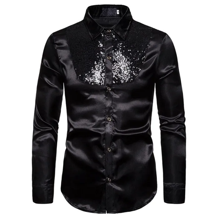 Glänzendes Metallic-Langarmshirt - mit dekorativen Pailletten