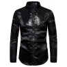 Shiny metallic long sleeve shirt - with decorative sequinsT-shirts