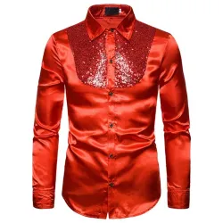 Glänzendes Metallic-Langarmshirt - mit dekorativen Pailletten