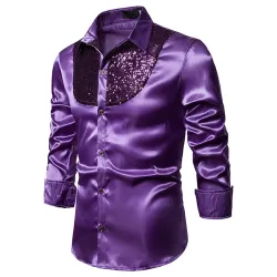 Glänzendes Metallic-Langarmshirt - mit dekorativen Pailletten