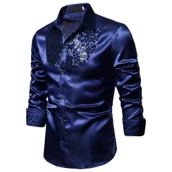 Glänzendes Metallic-Langarmshirt - mit dekorativen Pailletten