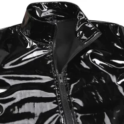 Jacke aus glänzendem Lackleder