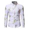 Luxuriöses Langarmshirt - bedruckt mit goldenen Rosen