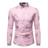 Luxurious long sleeve shirt - printed golden rosesT-shirts