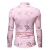 Luxurious long sleeve shirt - printed golden rosesT-shirts