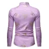 Luxurious long sleeve shirt - printed golden rosesT-shirts
