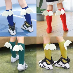 Lange Baumwollsocken - mit Engelsflügeln
