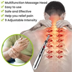 Multifunktionaler elektrischer Massagestift - Akupunktur - Schmerzlinderung - Beauty Roller - mit Laserlicht