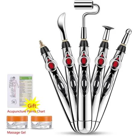 Multifunction electric massage pen - acupuncture - pain relief - beauty roller - with laser lightMassage