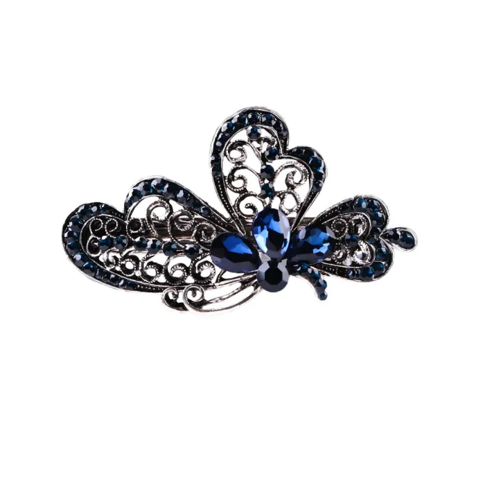Elegant hairpin - blue crystals - flowers - butterflies - bowknotsHair clips