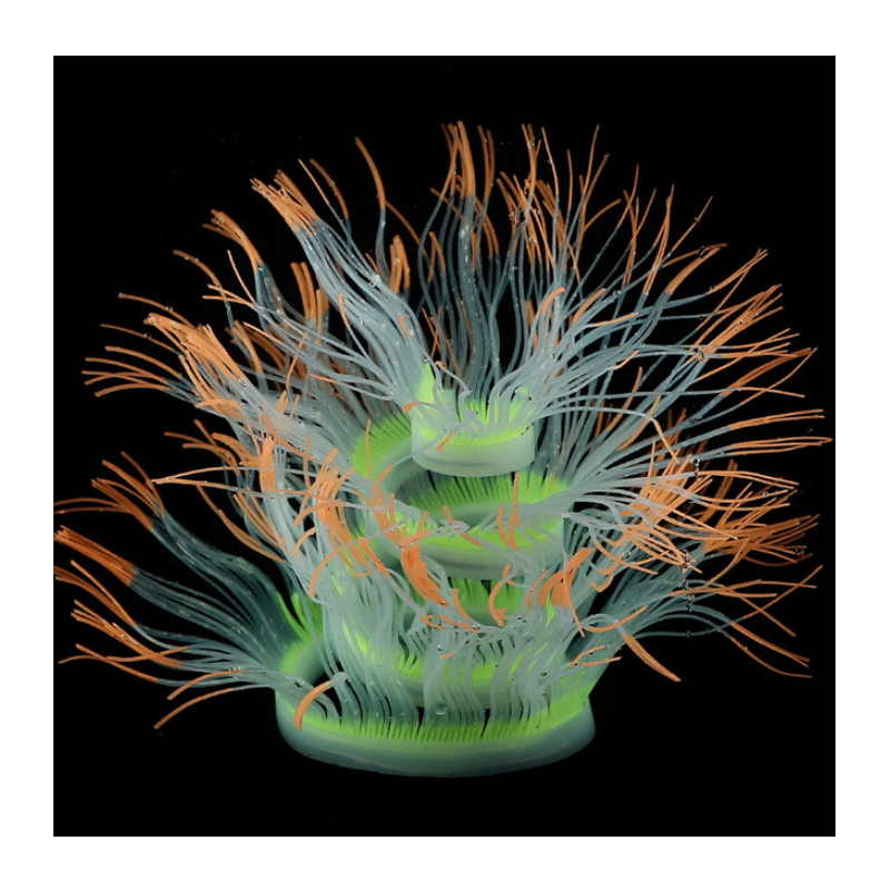 Aquariendekoration - leuchtende Seeanemone aus Silikon