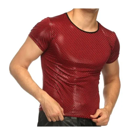 Kurzärmliges glänzendes T-Shirt