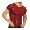 Kurzärmliges glänzendes T-Shirt
