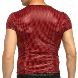 Kurzärmliges glänzendes T-Shirt