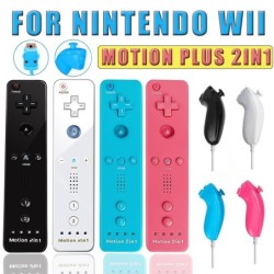 2 in 1 kabellose Fernbedienung – Motion Plus / Nunchuck – für Nintendo Wii / Wii U Joystick