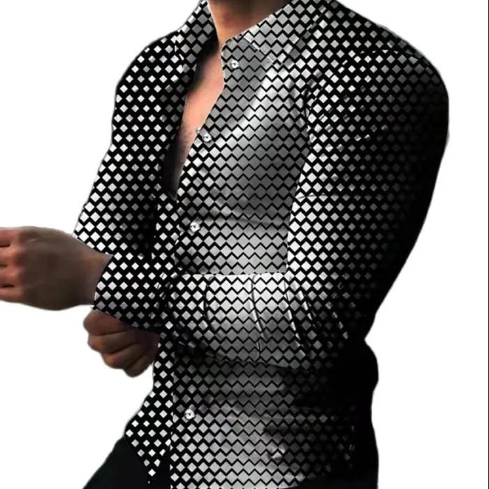 Elegantes Langarmshirt - geometrischer Druck
