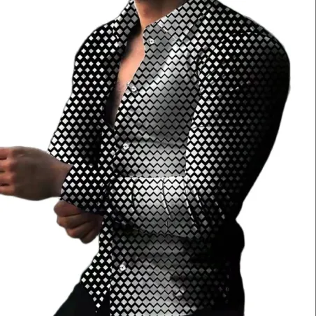 Elegantes Langarmshirt - geometrischer Druck