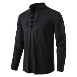 Classic long sleeve shirt - tie up necklineT-shirts
