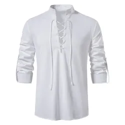 Classic long sleeve shirt - tie up necklineT-shirts