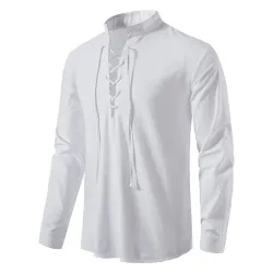 Classic long sleeve shirt - tie up necklineT-shirts