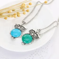 Silberschmuckset - mit Eulen - Halskette / Ohrringe / Armband