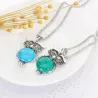 Silver jewellery set - with owls - necklace / earrings / braceletJewellery Sets