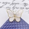 White shell butterfly - with a pearl - broochBrooches