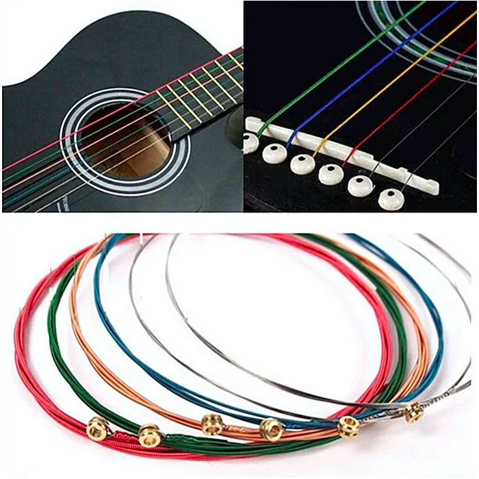 Bunte Gitarrensaiten – 6-teiliges Set