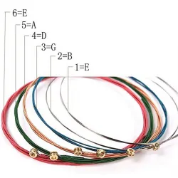 Bunte Gitarrensaiten – 6-teiliges Set