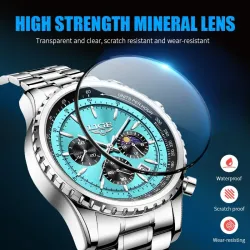 LIGE - luxury Quartz watch - luminous - stainless steel - waterproof - blackWatches