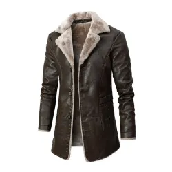 Warme Lederjacke mit Fell